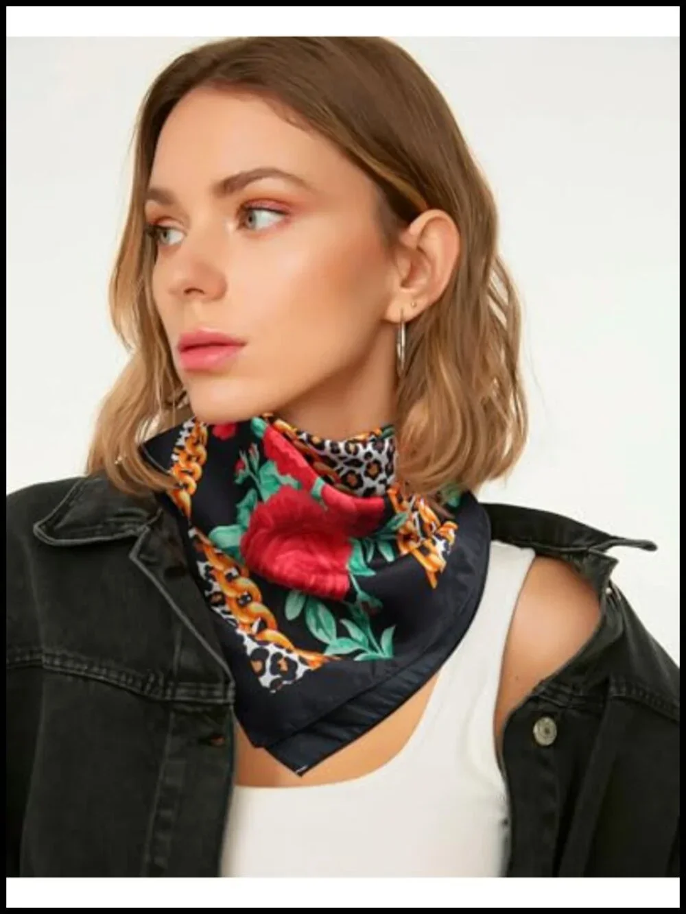 27.5 Inch Satin Silk Head Scarf Square Bandana for Women Hair Wrap Neck Scarf